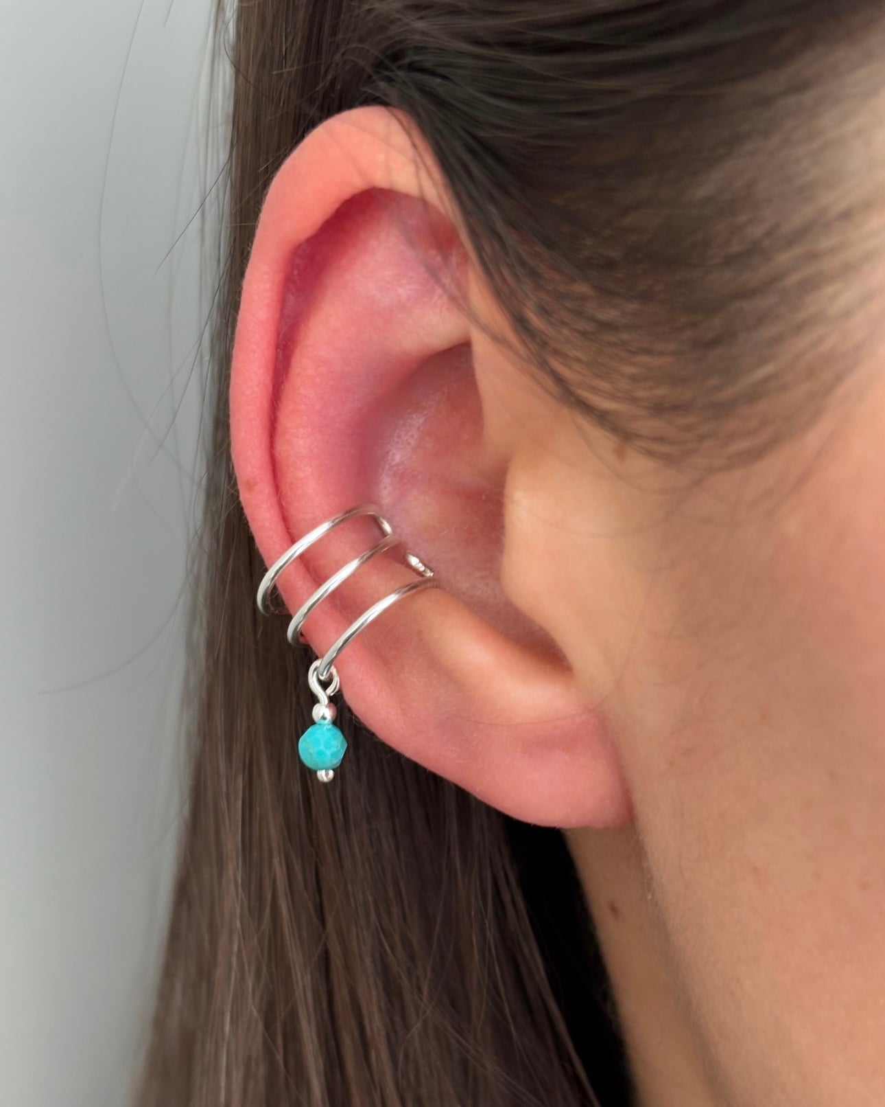 Turquoise Ear Cuff | 925 Sterling Silver / 18k Gold Filled