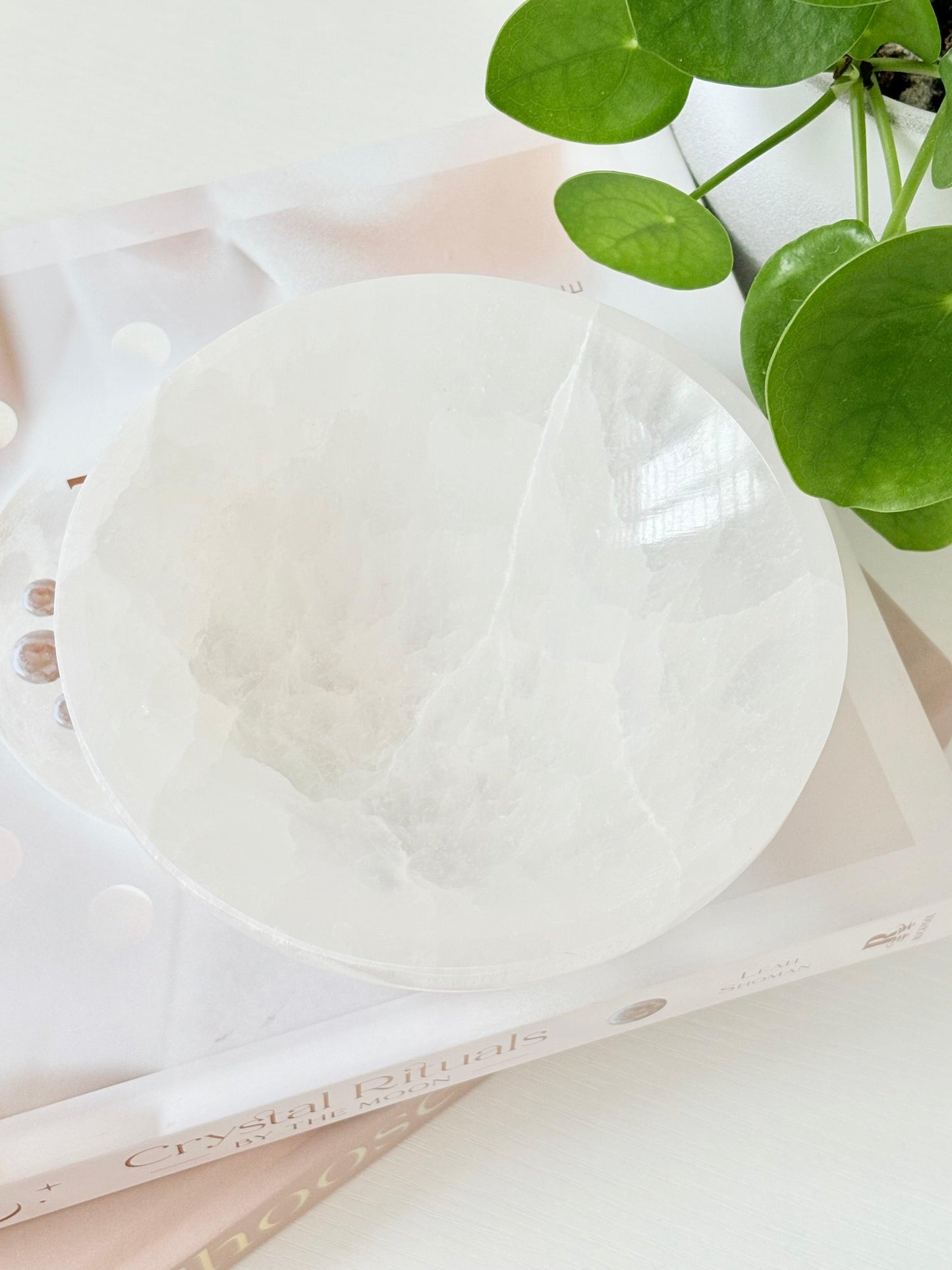 Large White Selenite Charging Bowl