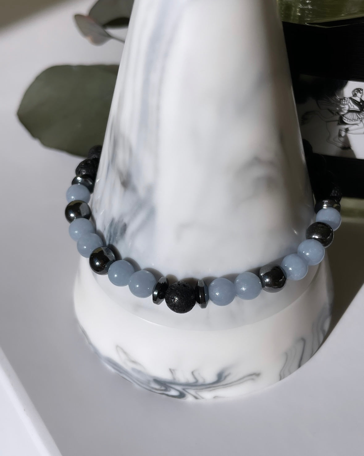 Inner Peace & Harmony - Angelite, Hematite & Lava Bead Bracelet