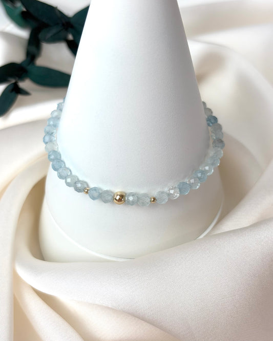 Courage + Grace | 14ct Solid Gold Aquamarine Bracelet