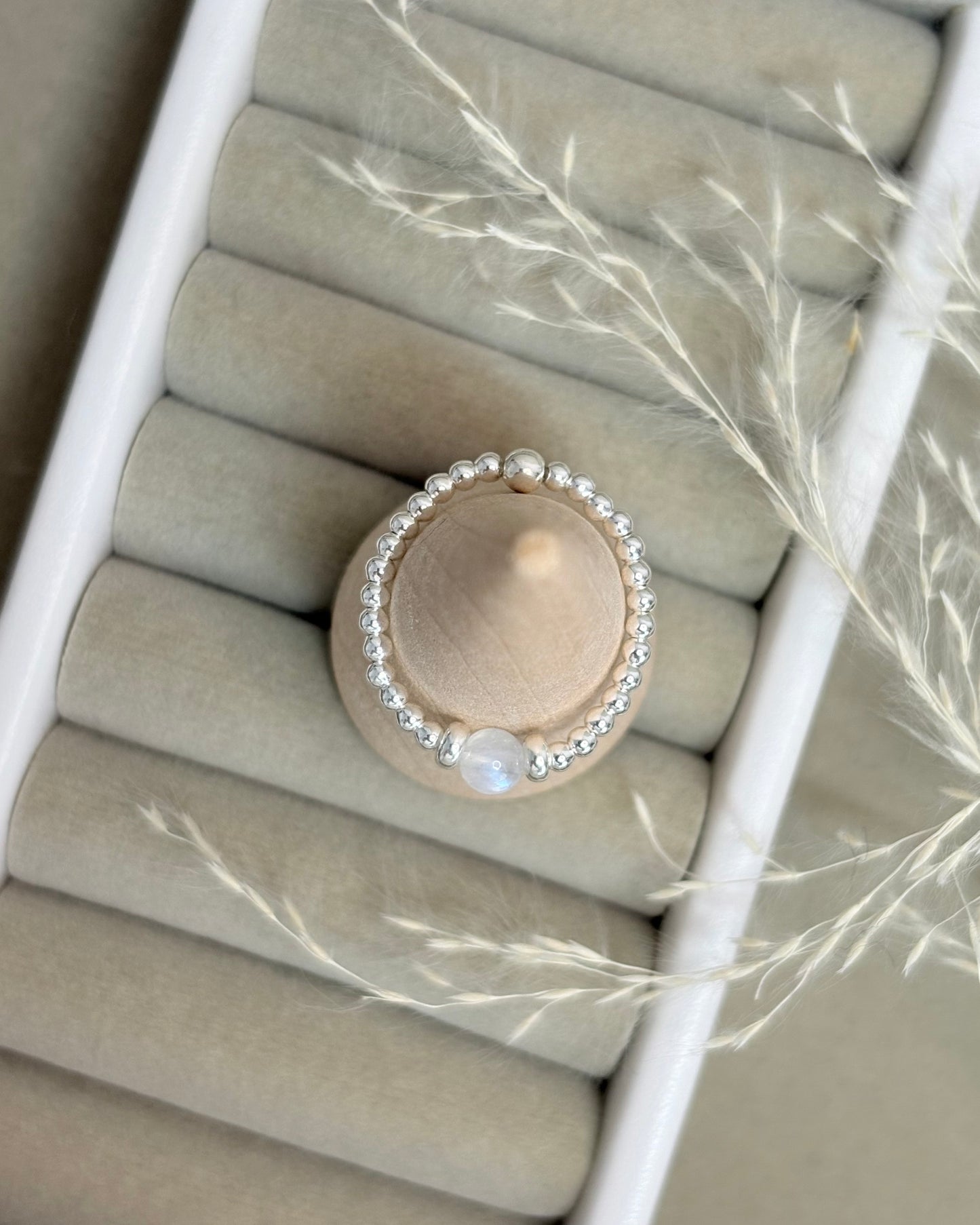 Single Moonstone Crystal Ring