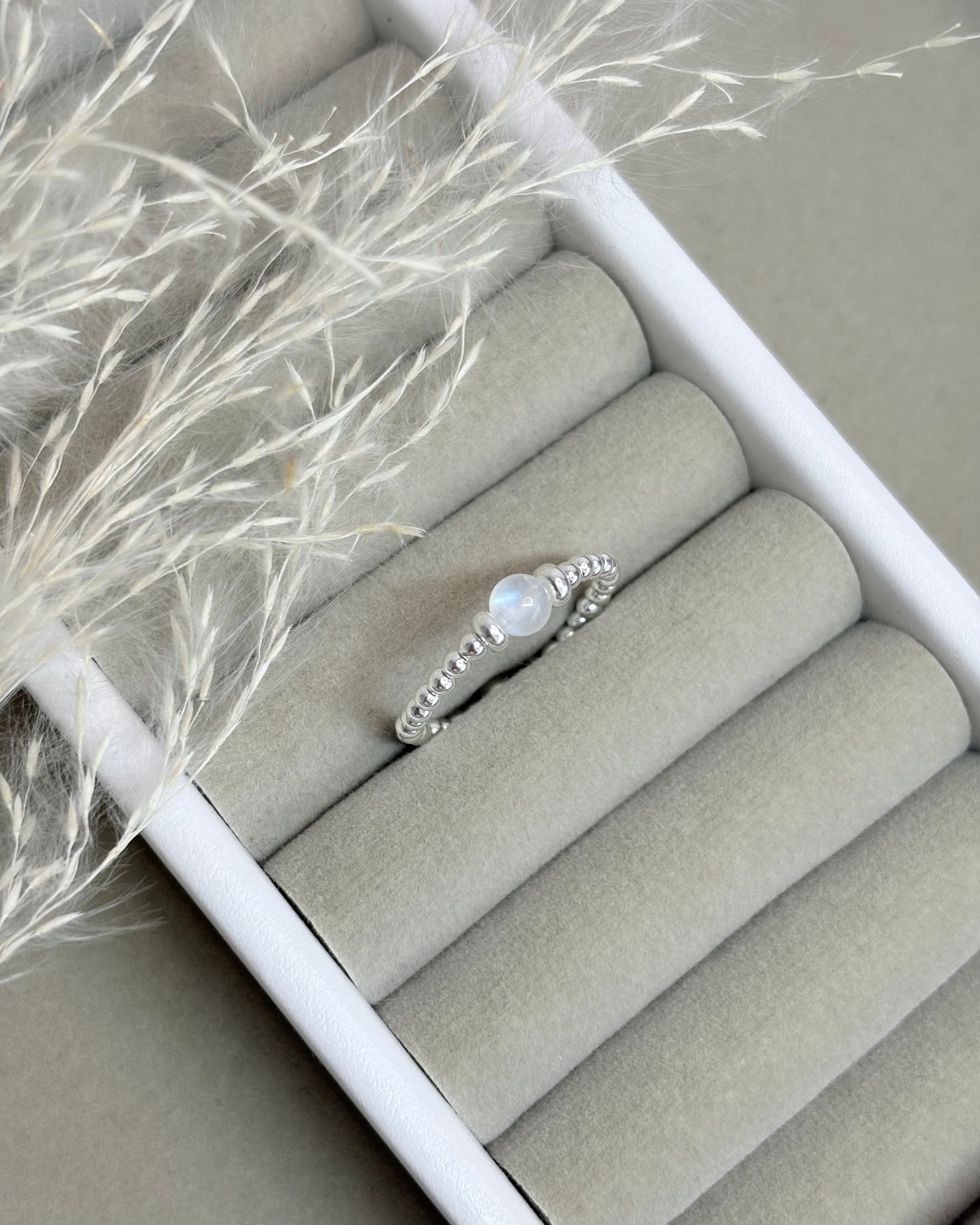 Single Moonstone Crystal Ring