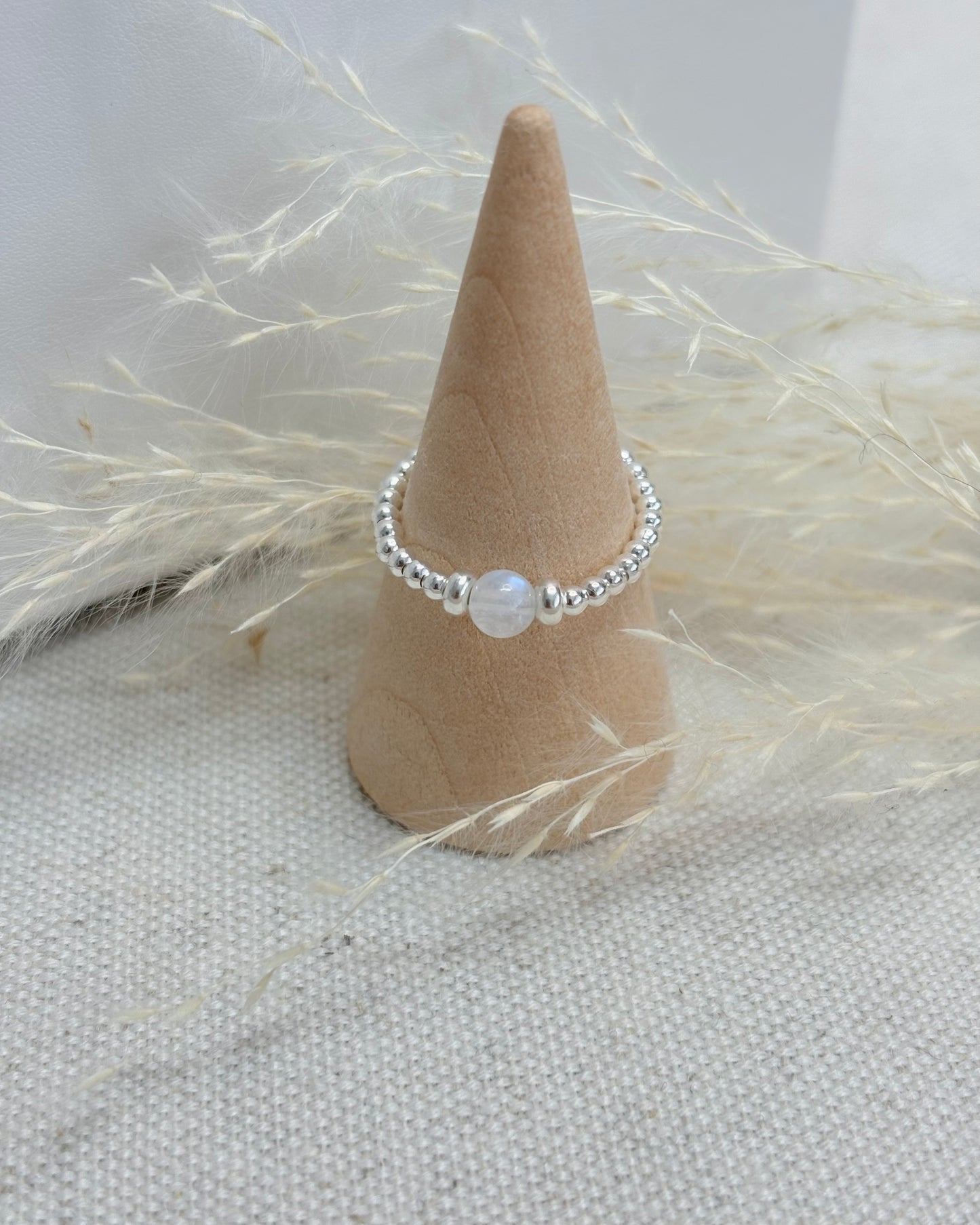 Single Moonstone Crystal Ring