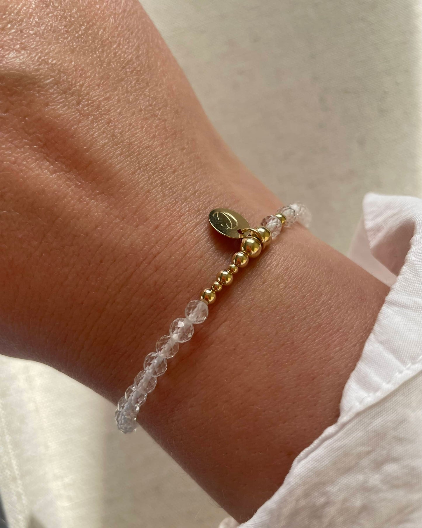 Dainty Topaz Birthstone Bracelet for April birthday gifts