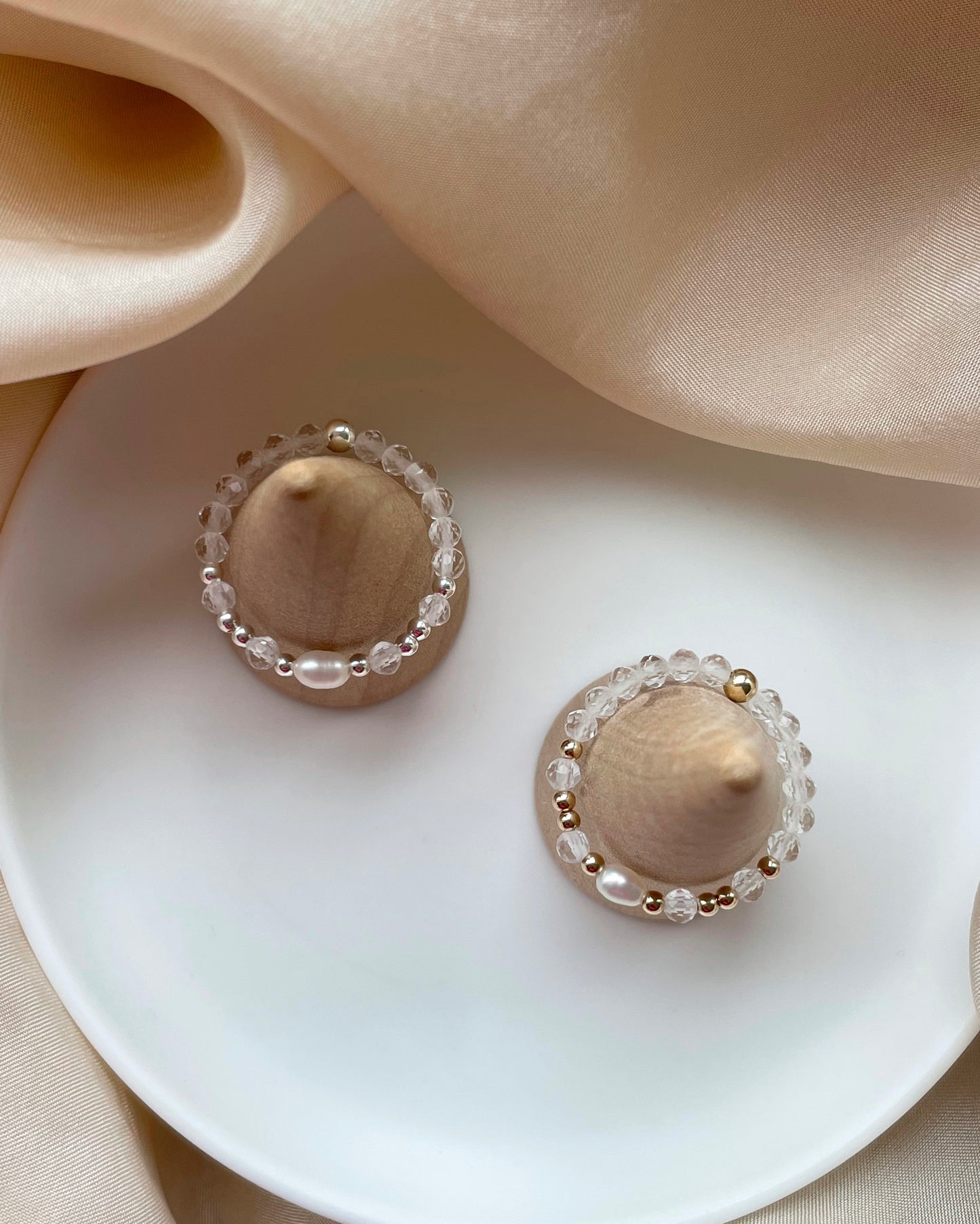 Focus & Tranquility - Clear Quartz & Freshwater Pearl Ring