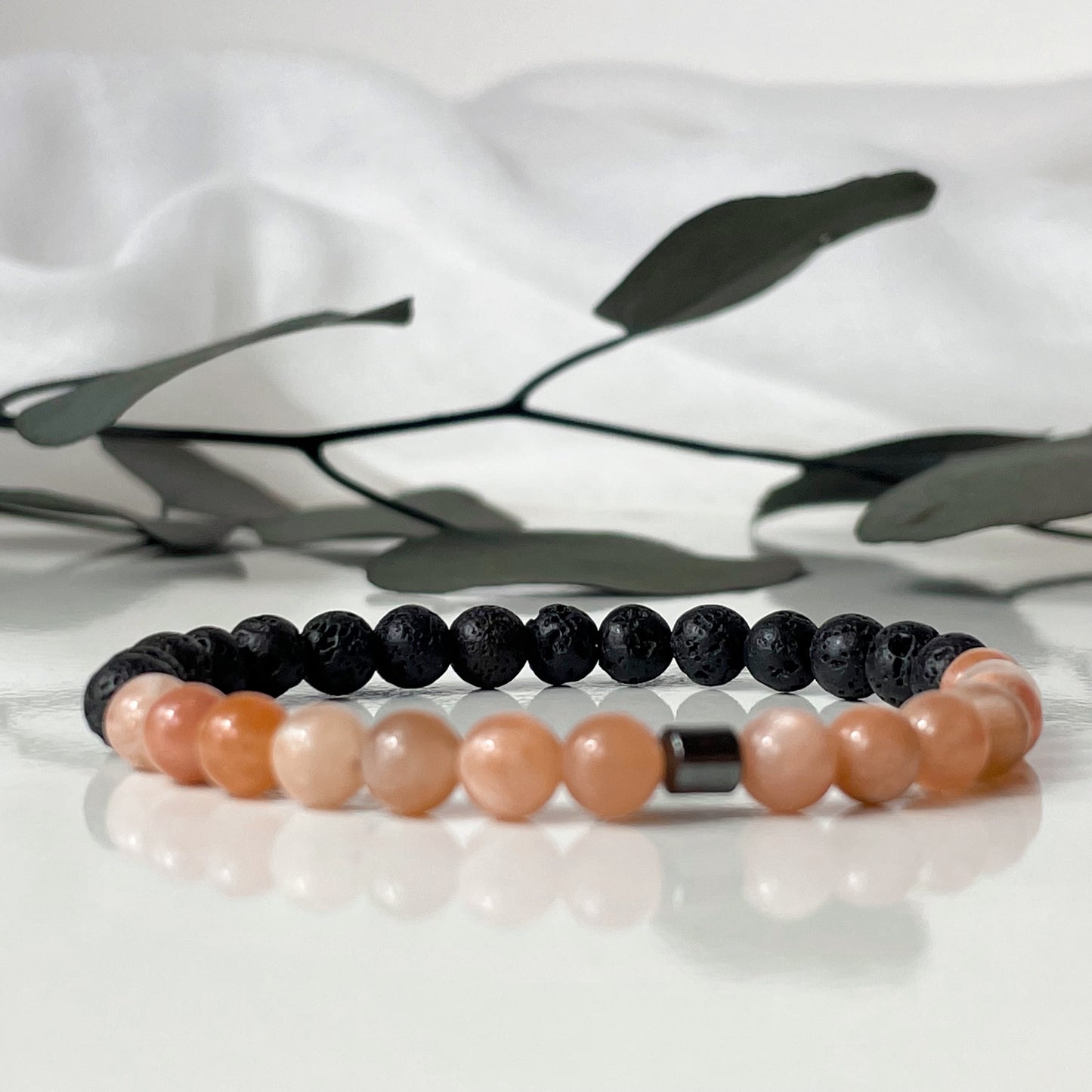 Joy and Passion - Sunstone & Lava Stone Bracelet