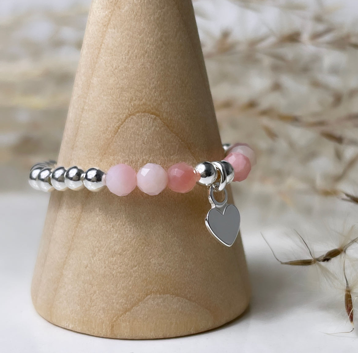 Natural Pink Opal Crystal Ring