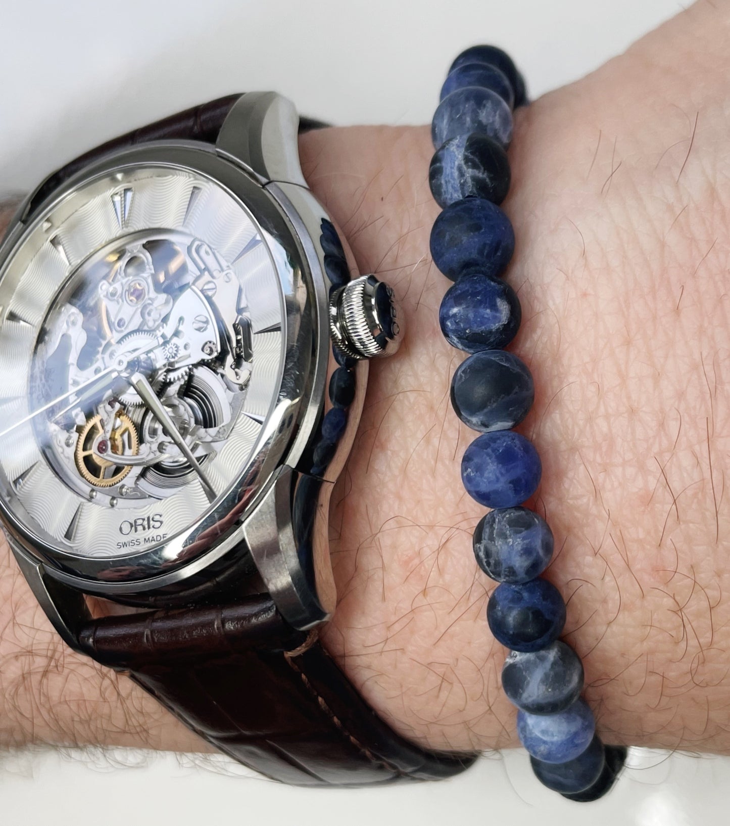 Balance & Self-Esteem - Matt Blue Sodalite & Lava Stone Bracelet