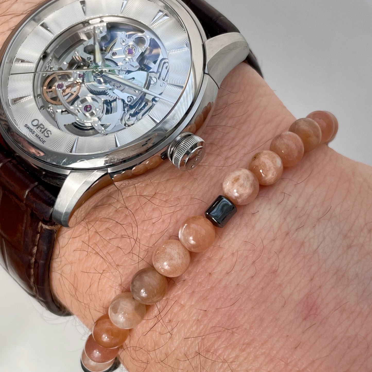 Joy and Passion - Sunstone & Lava Stone Bracelet