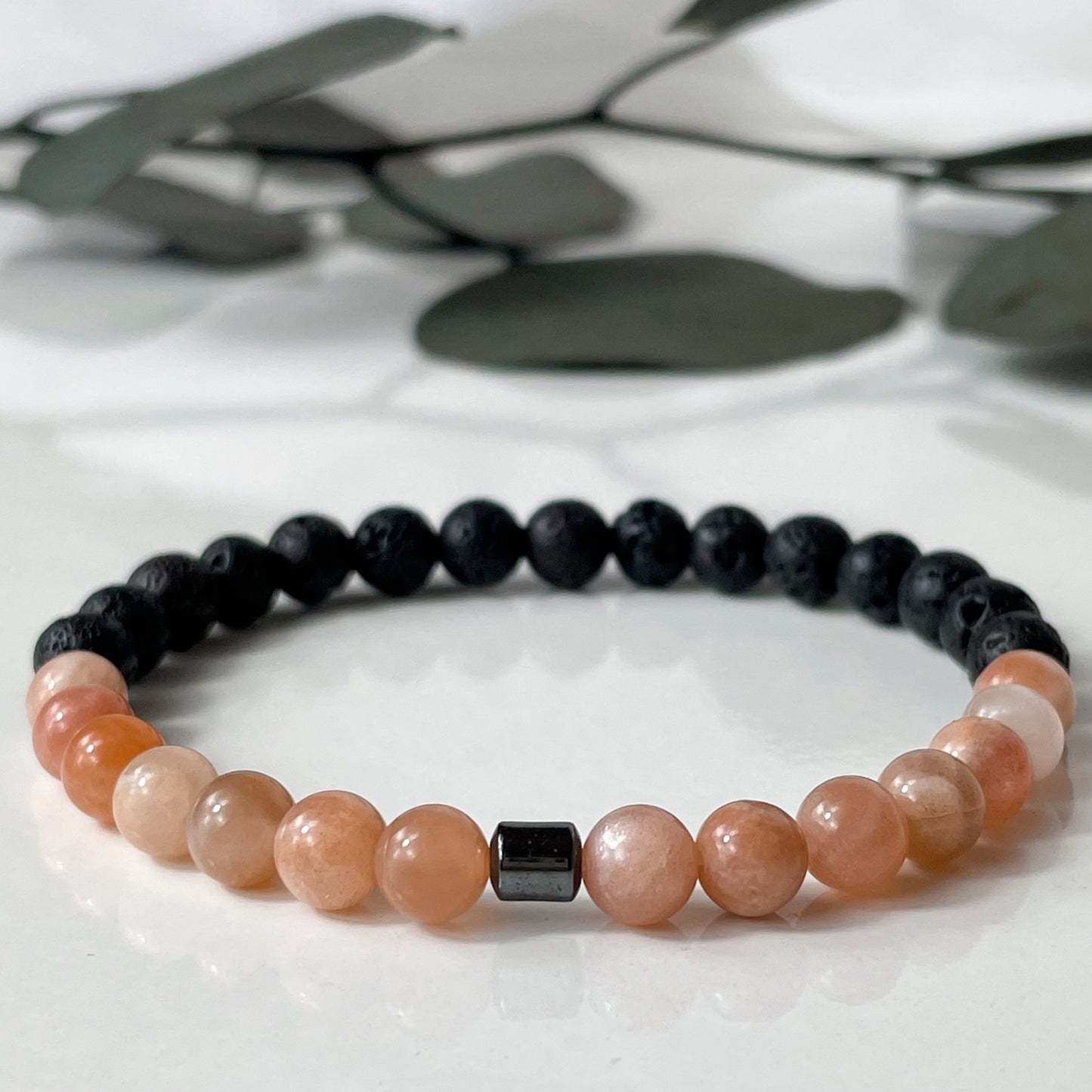 Joy and Passion - Sunstone & Lava Stone Bracelet