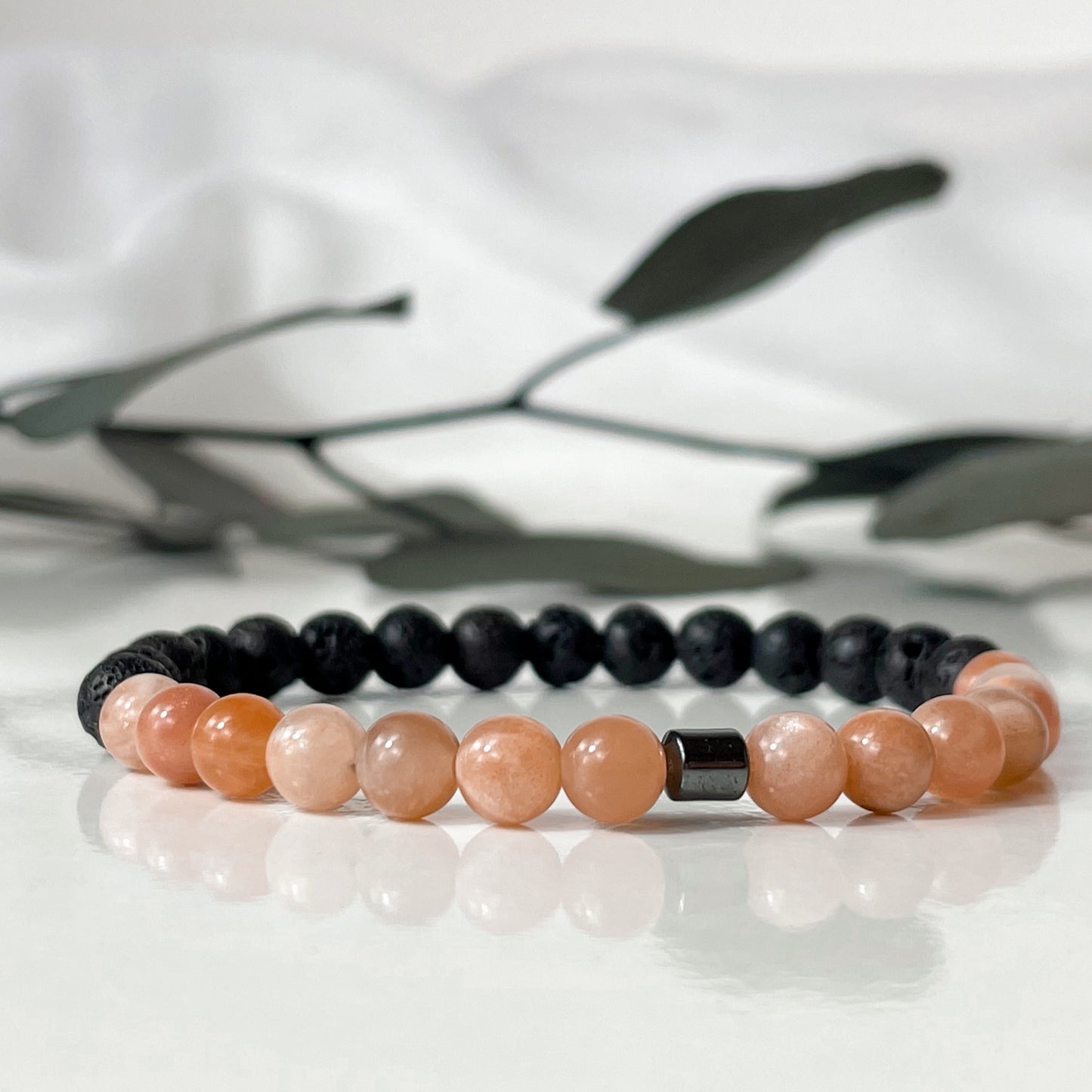 Joy and Passion - Sunstone & Lava Stone Bracelet