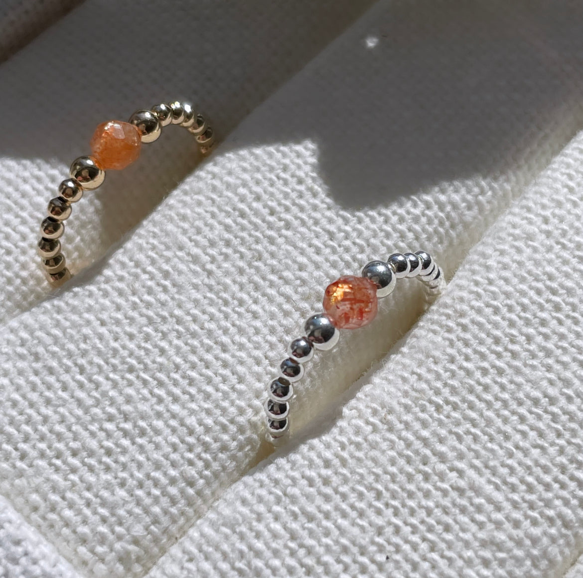 Natural Sunstone Crystal Ring