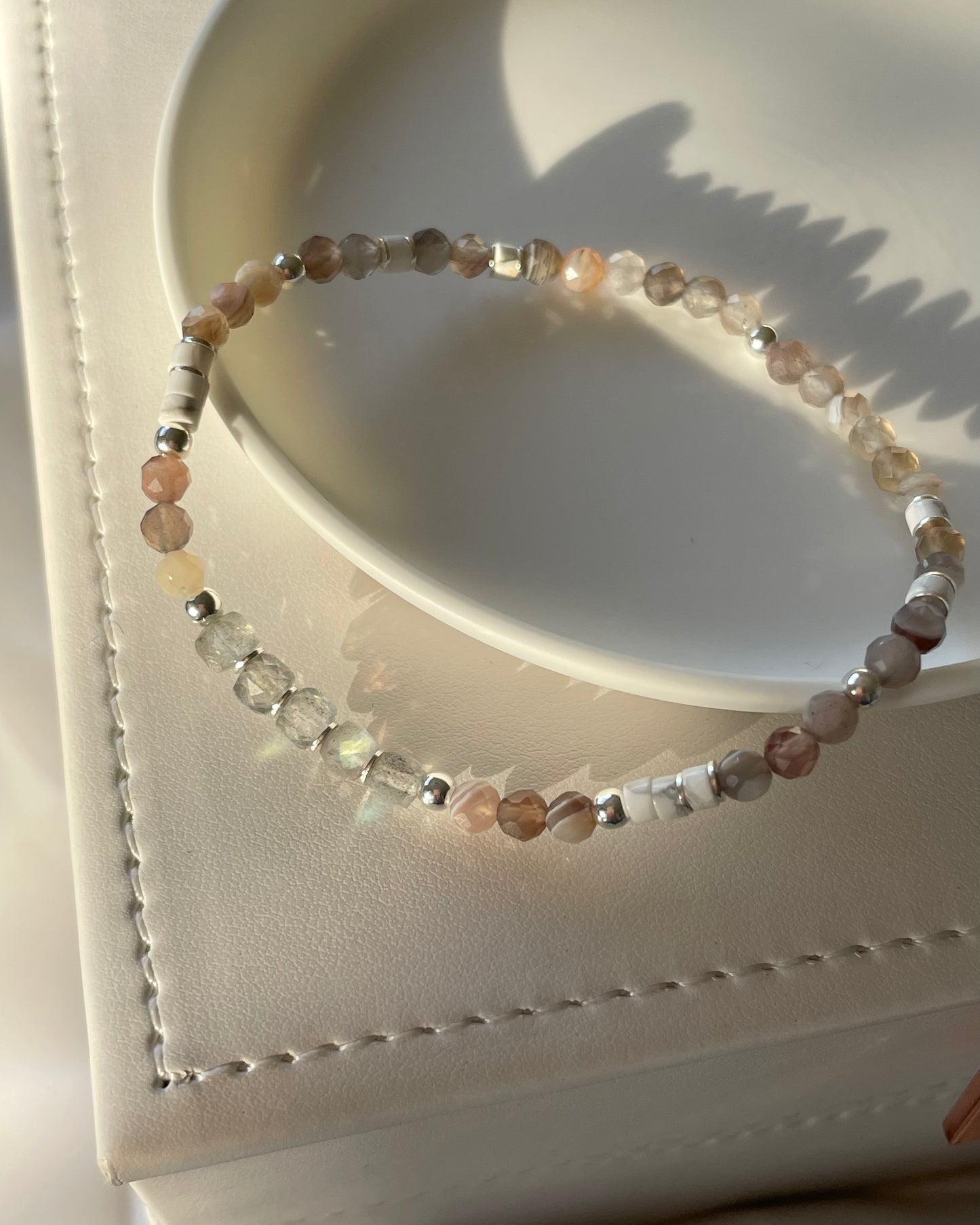 Harmony & Confidence - Labradorite, Botswana Agate & Howlite Crystal Bracelet