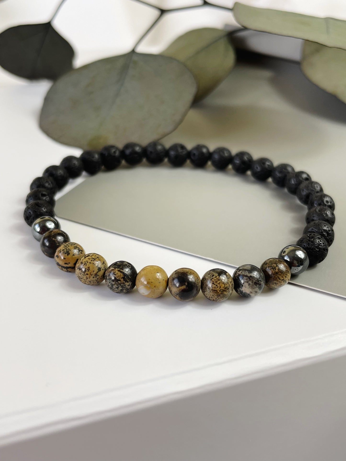 Tranquility and Strength - Hematite & Lava Bead Bracelet