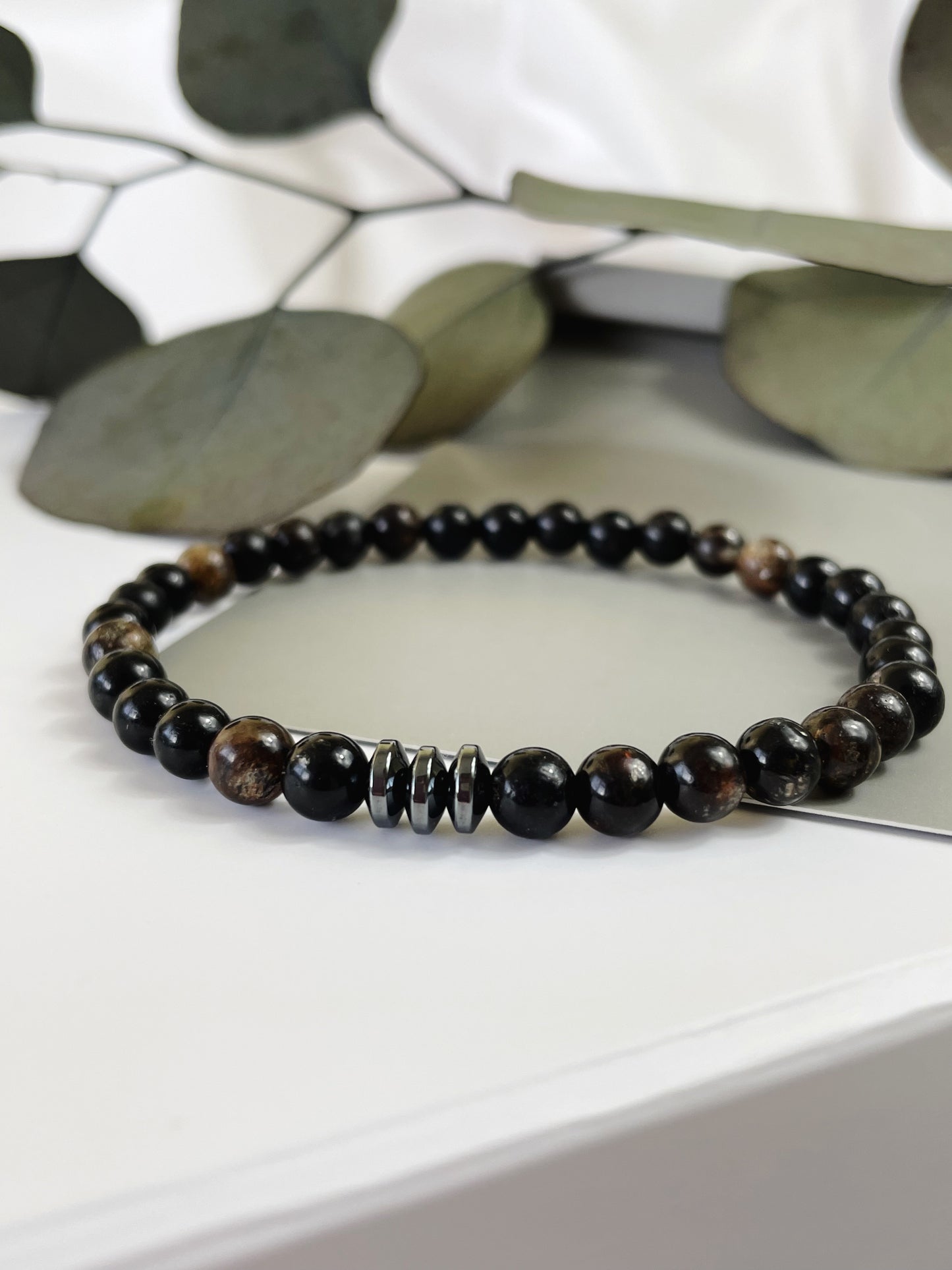 Joy & Inner Peace - Phlogopite, Hematite & Lava Bead Bracelet